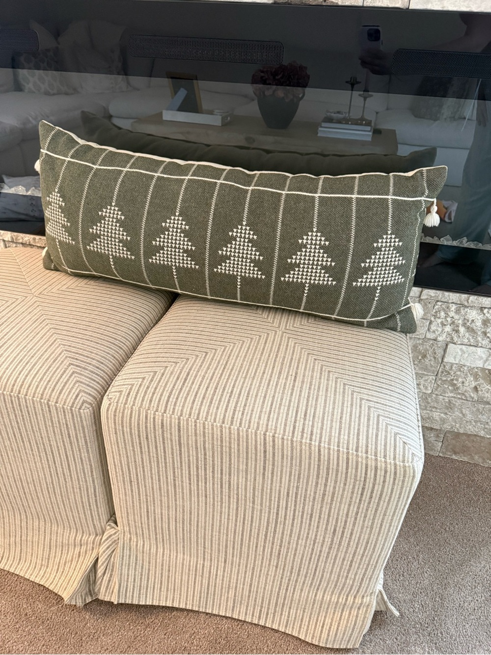 Home Holiday Green Knit Holiday Tree Lumbar Pillow - threshold
